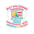 German Engineering Crest Die-Cut Sticker – Attention Deficit Garage