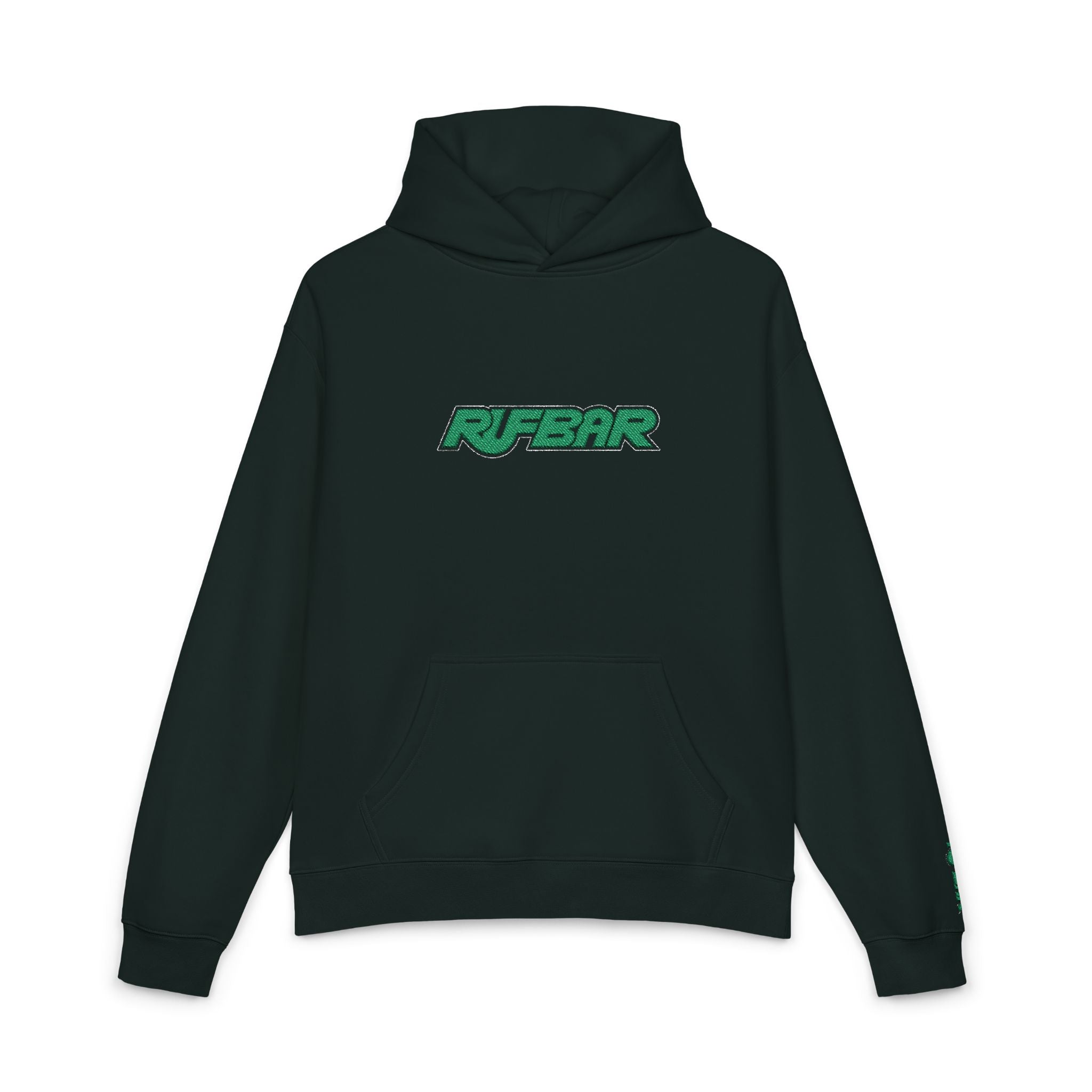 Relaxed Hoodie - 'RUFBAR' Green  Logo Streetwear Hoodie