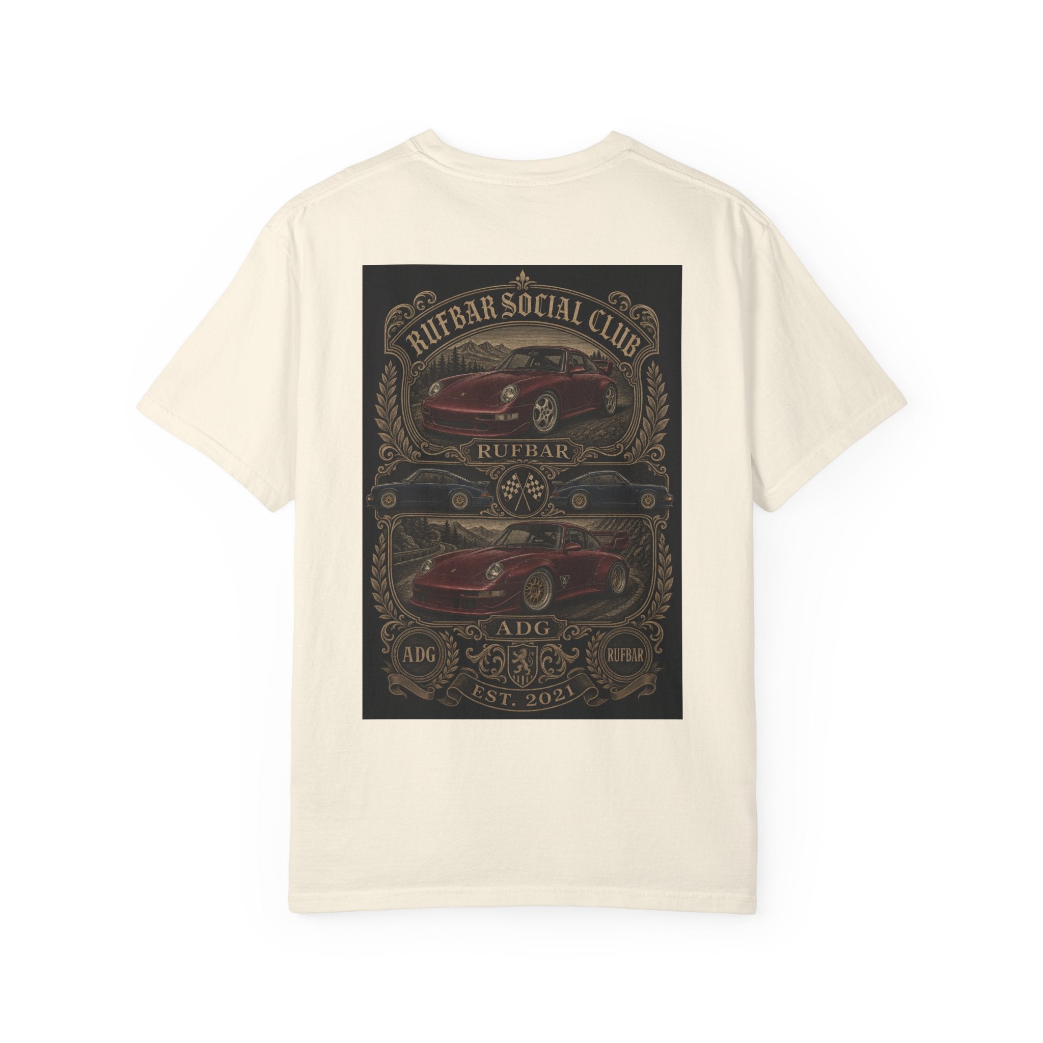 Classic Car Club T-Shirt — "Rufbar Social Club" Retro Automotive Tee