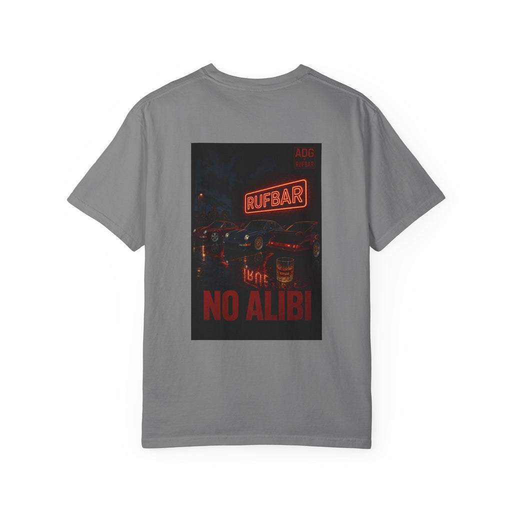No Alibi T-Shirt — Retro Neon "Rufbar" Graphic Tee