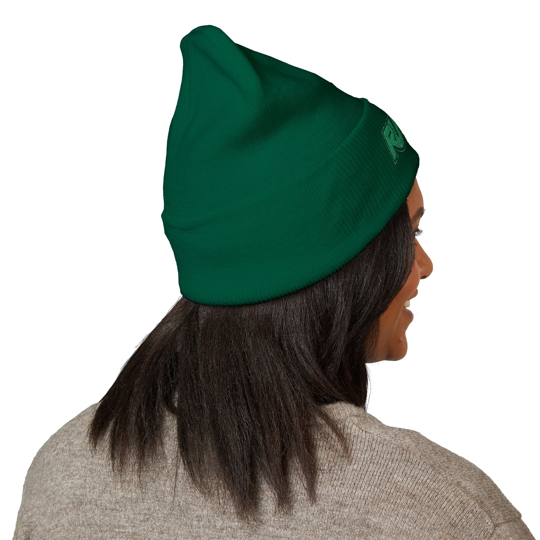 Embroidered 'RUFBAR' Cuffed Beanie — Cozy Knit Winter Hat