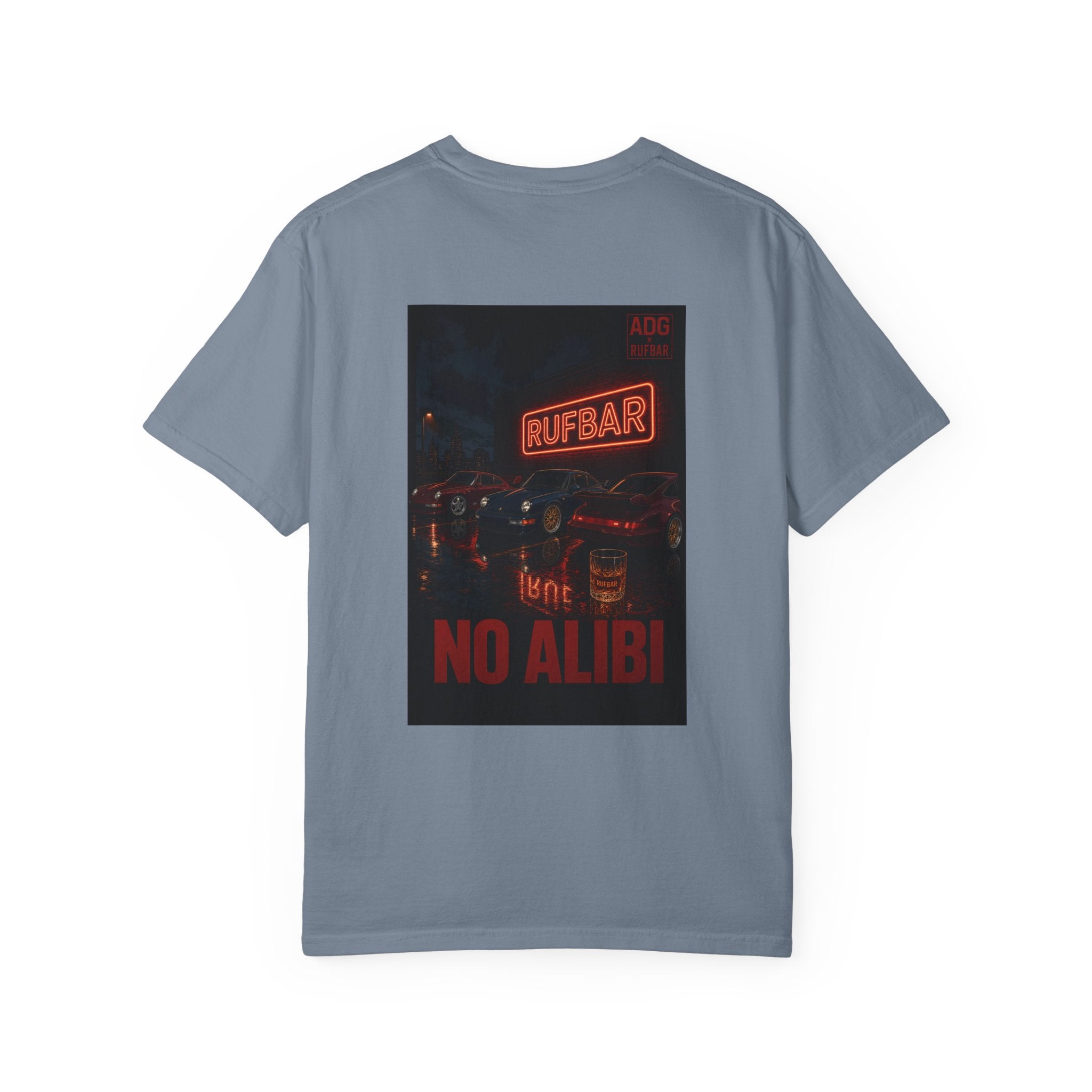 No Alibi T-Shirt — Retro Neon "Rufbar" Graphic Tee