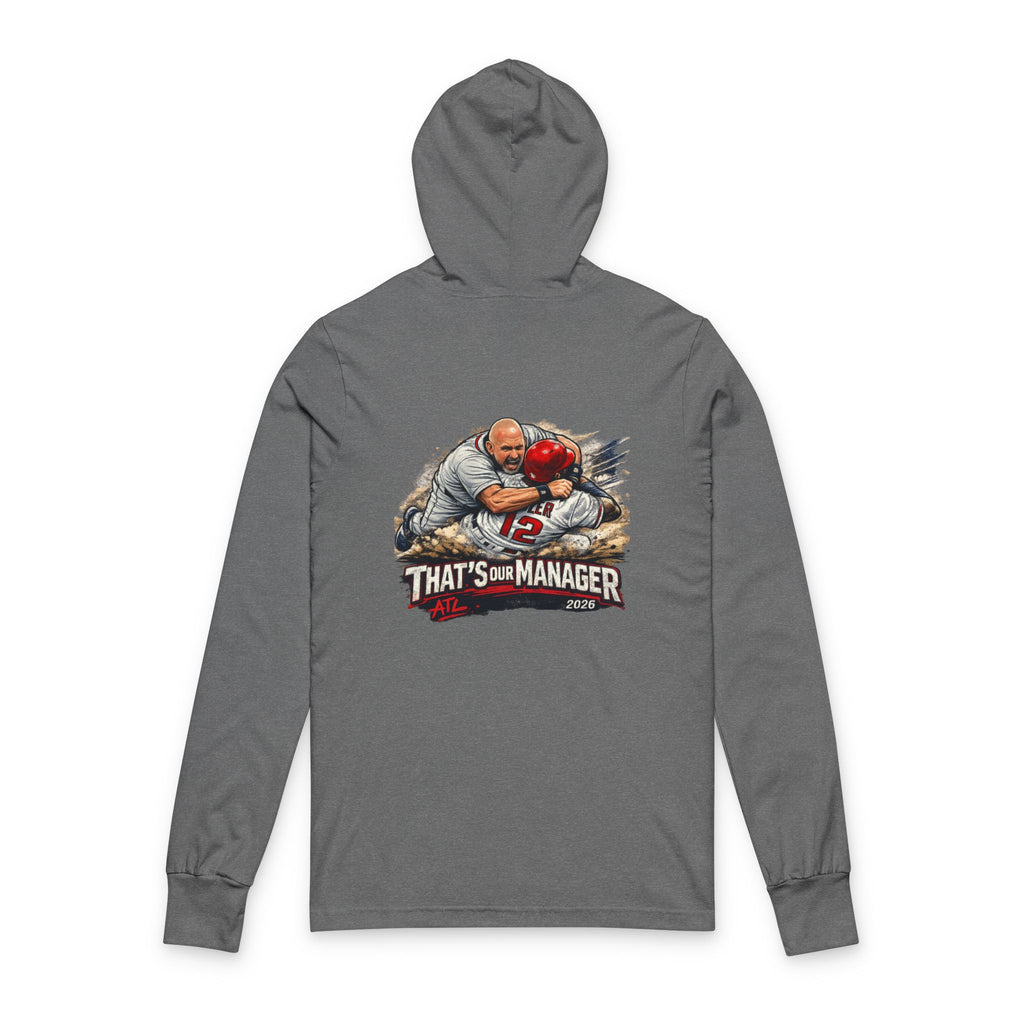 Hooded Long Sleeve Tee — "That's My Manager" Football Coach Graphic (ATL Accent)