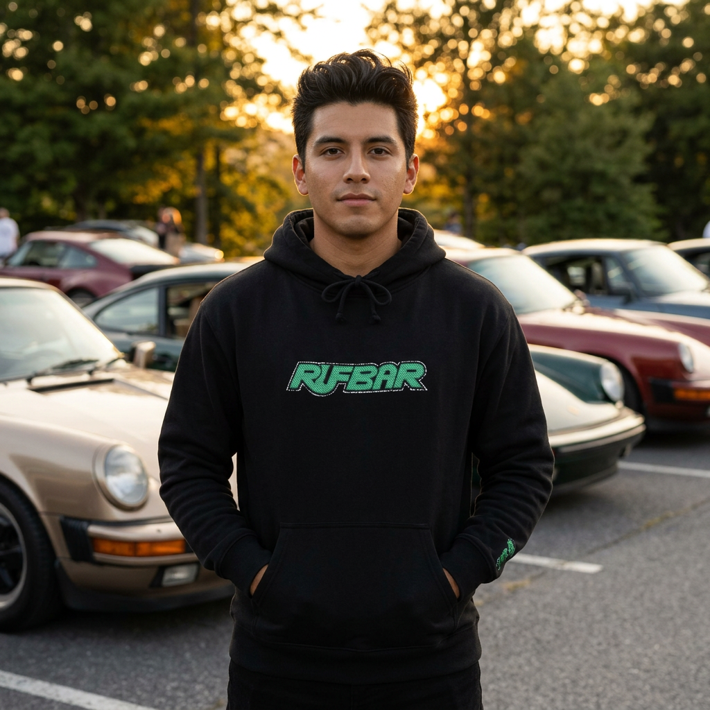 Relaxed Hoodie - 'RUFBAR' Green  Logo Streetwear Hoodie